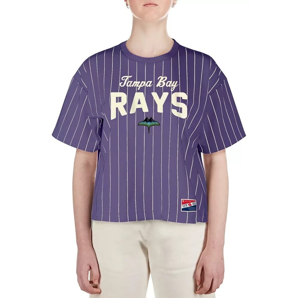New Era Women's XL -Tampa Bay Rays Black Throwback T-Shirt